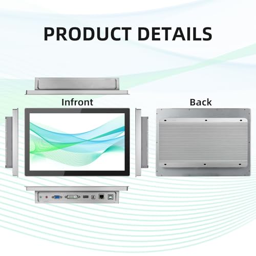 Image of 10.1 inch Aluminum Flat Embedded Industrial Touch Screen Monitor,HDMI /VGA /DVI Interface, Capacitive Touch Screen Monitor,10 Points Touch,IP65 Waterproof 1280 x 800 @ 60Hz