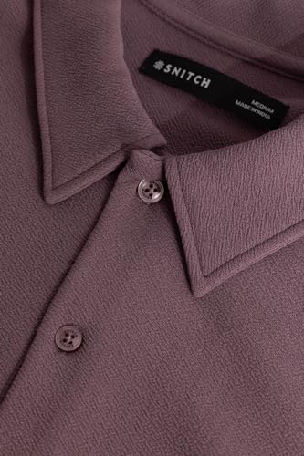 Image of SNITCH Mauve Solid Polo Polyester T-Shirt