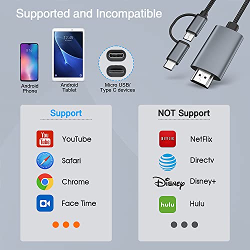 Auking Mini Projector With Micro Usb/Type C To Hdmi Cable, Home Theater Video Projector For Android Devices #TOP1