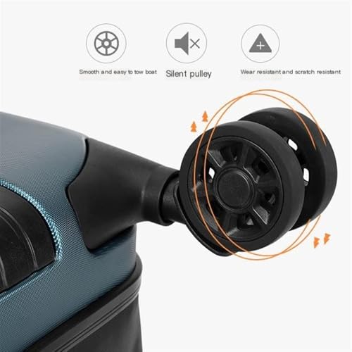 Suitcases Foldable Suitcase Universal Wheel Lightweight Trolley Case Solid Colour Large Capacity Roller Suitcase Suitcases with Wheels(Blue,24in)3
