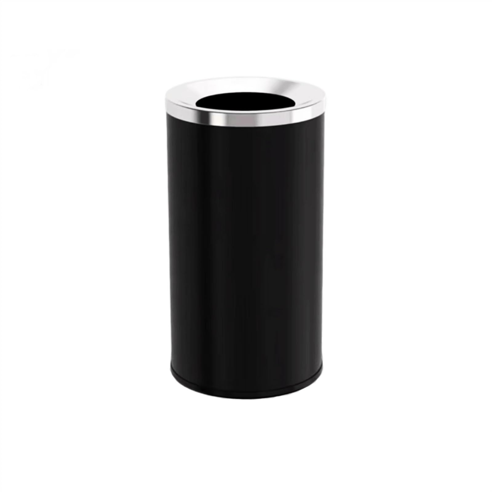 H8Q4D7N5G9 Dustbin 15L/25L/50L Stainless Steel Wastebasket, Straight Throw, Top Opening Kitchen Black for Home Office Waste Paper Basket