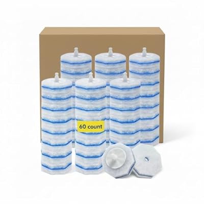 60 Count Toilet Wand Refills for Clorox,4X Cleaning Power Toilet Bowl Cleaner Refill Pads,Disposable Toilet Brush Scrubber Refills for Bathroom Cleaning,No Falling Apart