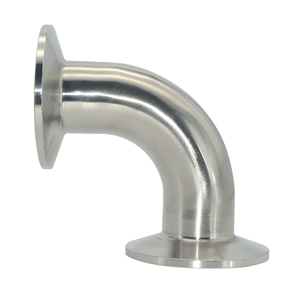 3/4", 1", 2", 3" Y 4" de 19 Mm a 102 Mm de Diámetro Exterior, Conexión Sanitaria con Triple Abrazadera, Codo de 90 Grados, Conexión para Tubería de Acero Inoxidable 304, para Cerveza Casera./