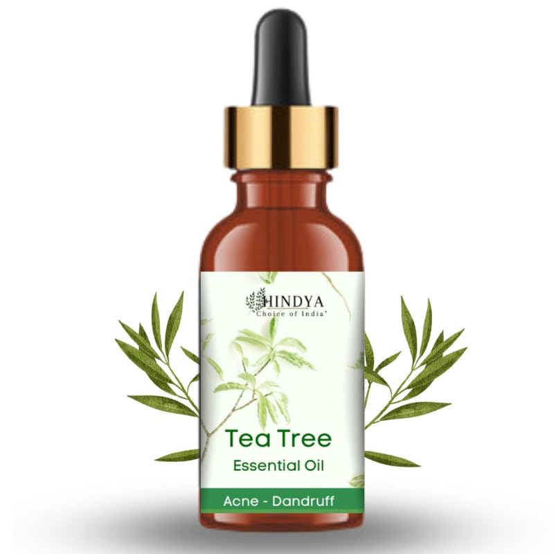 Hindya Tea Tree Oil Organic Aromatherapy Essential Oils Gift Set -Skin Tone Hair, Face, Acne Care, Dandruff 100% Pure, Natural, Undiluted Therapeutic Grade | Size 15ml Pack Of 1-image-37