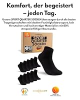 sockenkauf24 10 Paar kurze Sportsocken Herren Schwarz 47-50 Quarter Tennissocken Atmungsaktive Baumwolle – Ansicht 6