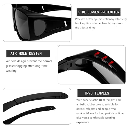 KANASTAL Fit Over Glasses for Men Women Polarized UV400 Protection Fashion Wrap Around Shades3