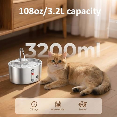 Fuente de agua para gatos 3.2L con filtro de carbón miniatura 2