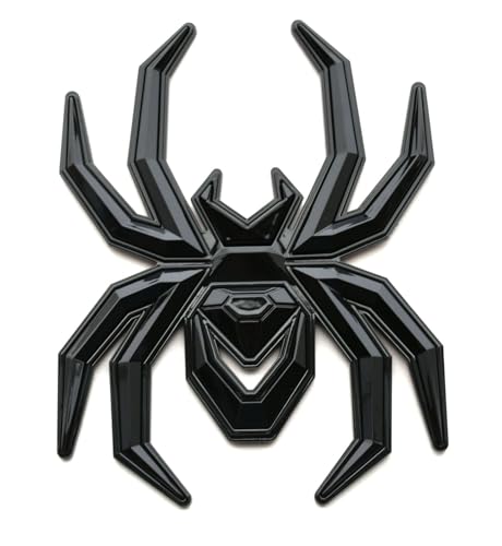 Image of 2Pcs Custom Spider Emblems Left Right Car Badge for Universal Car Body Motorcycle SUV Widow Door Edition Decoration (Glossy Black)