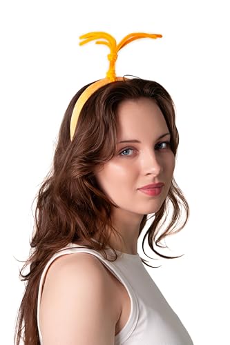ComfyCamper Orange Poof Costume Headband - Women Womens Adult Headpiece Cosplay Accessories Halloween Costumes, One Size