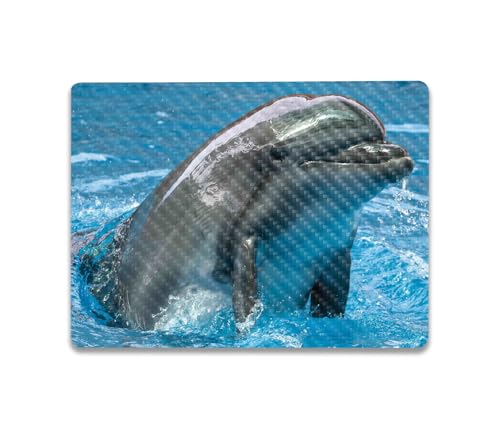 Image of MightySkins Carbon Fiber Skin Compatible With Microsoft Surface Laptop Go 3 (2023) Full Wrap Kit - Dolphin Greeting | Protective, Durable Textured Carbon Fiber Finish | Easy To Apply | Made in the USA