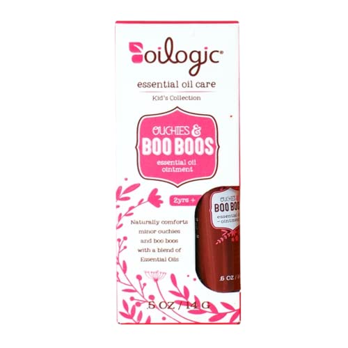 Oilogic Kids Ouchies and Boo Boos Essential Oil Ointment - Naturally Comforts Minor Ouchies and Boo Boos with a Blend of Essential Oils - 14g (0.5 oz)