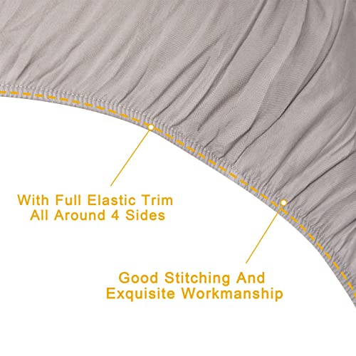 FLXXIE 4 Pieces Toddler Bedding Set, Soft and Breathable Microfiber Crib Sheet Set, Includes Quilted Comforter, Flat Top Sheet, Fitted Sheet, Envelope Pillow Case for Boys and Girls, Somke Grey