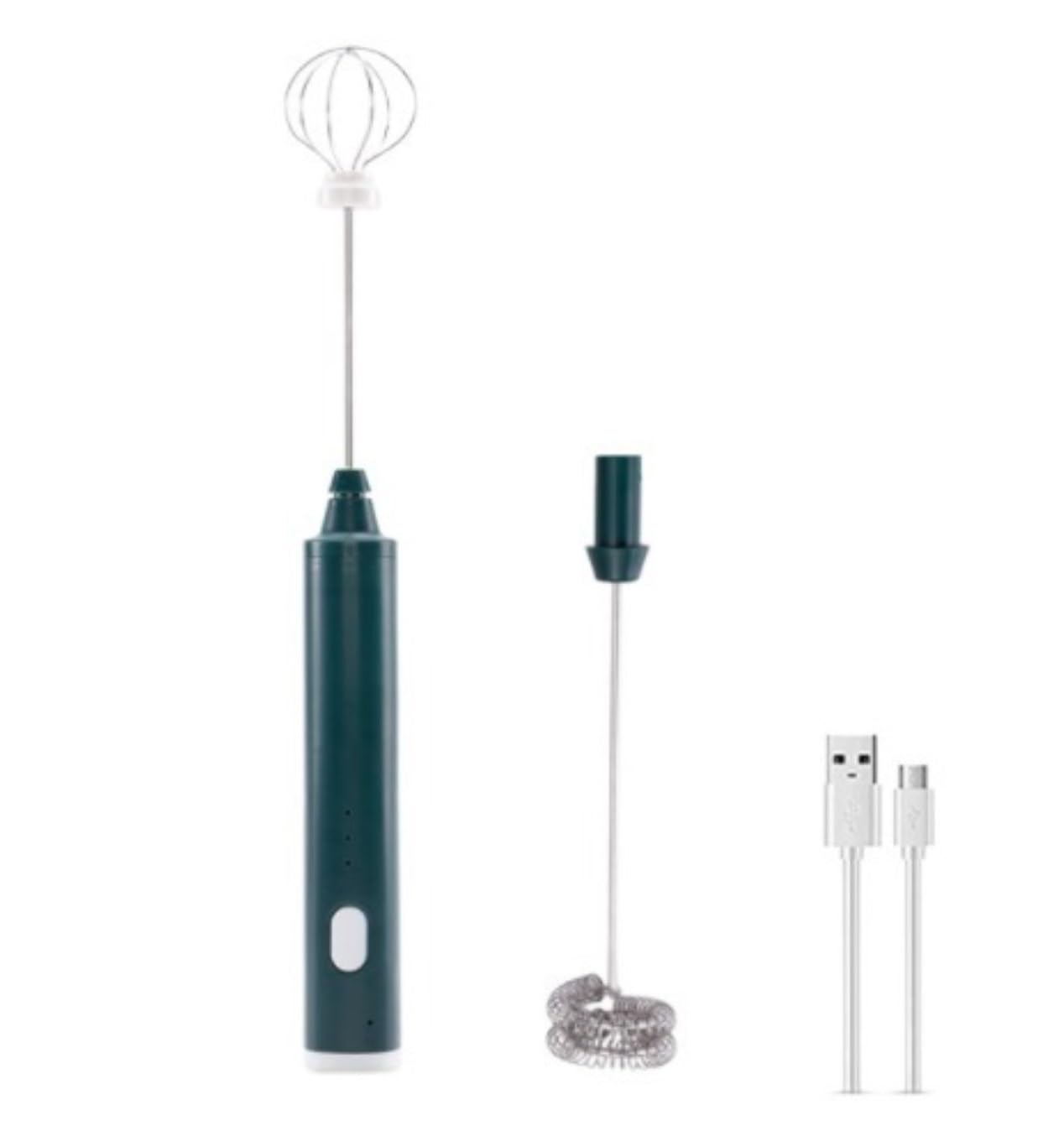 Espumador de Leche, Espumador De Leche De Acero Inoxidable, Fabricante De Espuma Eléctrico De Mano, Mini Licuadora Y Espumador con Batidor Bubbler Leche para Capuchino(Grün)