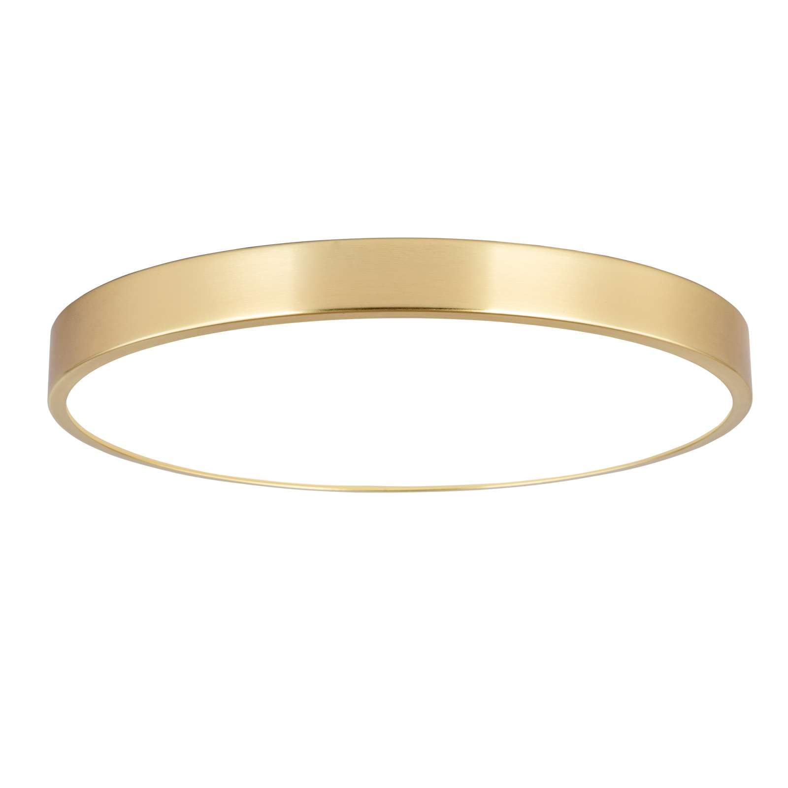 12 Inch Brushed Gold Metal Flush Mount LED Ceiling Light, 3000-5000K 20W Thin Round Modern Low Profile Ceiling Light Fixtures for Bedroom, Living Room, Kitchen, Entryway, Bathroom