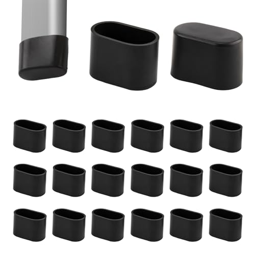 20 Stück PVC Stuhlbeinkappen, Robuste PVC Bodenschutzkappen für Stühle, Stuhlbeinkappen Oval Fußkappen Schräge Stuhlbeine Stuhlkappen für Gartenstühle Stuhlkappen Gartenstühle Outdoor
