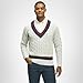 Brooks Brothers Men's Long Sleeve V-Neck Supima Cotton Half-Zip Tennis Sweater, Grey, XX-Large
