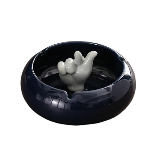 huanglyc-232 Ceniceros Decorativos Cenicero de cerámica Negra con una Bonita Forma for el Escritorio de la Sala de Estar del Hotel. Cenicero de Exterior