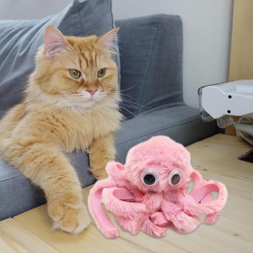 Katze Kauert Spielzeug - Weiche Plüsch -Zahnen Spielzeugkätzchen, Interaktive Kissen Tintenfische Katze Spielzeug | Sanfte Zähneputzspiele Spielzeugkatzen, Lustiges Haustier -Kauspielzeug Für Zahnen E