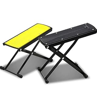 MINGZE Repose-pieds en guitare, repose-pieds réglable en gomme réglable en 6 positions, support en métal de haute qualité et pédale de guitare antidérapante en caoutchouc (Noir) – Image 4