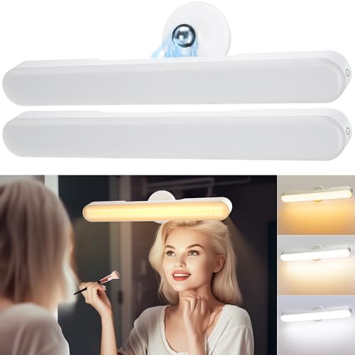 Rinfency 2 Pieces Vanity Lamp Led Dimmable 4000Mah Makeup Rechargeable Wireless Mirror Portable Detachable 360