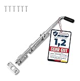 Torfix® Bolzenriegel 420 mm schmal verzinkt Torriegel für Gartentor Pforte Garagentor stabile Torverriegelung Ø 14 mm Hub 78 mm inklusive Montageschrauben