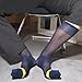 Mens Thin Silk Formal Dress Socks See Through Sheer Tube Male Suit Business Dress Striped Long Knee Fashionable