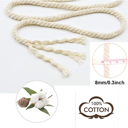 Feelmate 8Mm X 164 Feet Cotton Rope Macrame Cord For Crafts Jewelry Making Home Decoration Gift Wrapping #TOP2
