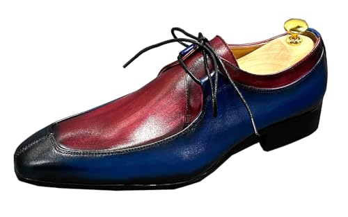 Santimon Mens Oxfords Formal Dress Genuine Leather Handmade Casual Derby Wedding Tuxedo Fashion Walking Shoes for Men