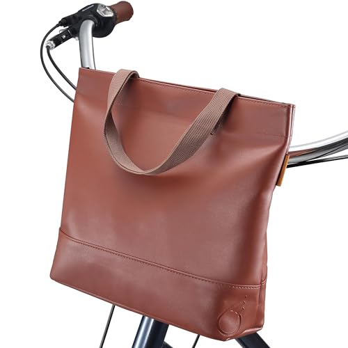 sixthreezero Pannier Bike Bag, Front Frame or Rear Rack Mount, Saddle Style Bicycle Cargo Bag with Carrying Handle, 11L Capacity, Brown