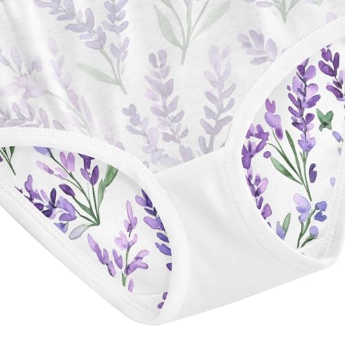 Wusikd Watercolor Lavender Girls' Underwear Cotton Purple Girls Briefs Soft Toddler Underwear 2T 5
