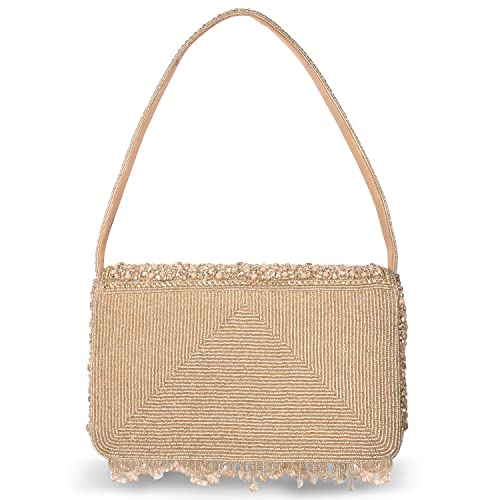 Image of Peora Black Clutch Purses for Women Stone Studded Handmade Handbags Party Bridal Clutch