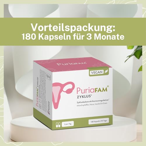 Shatavari Puriafam Zyklus Balance mit Inositol, Mönchspfeffer und Maca