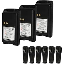 3-Pack 7.2v BPR40 Battery Pack with 6PCS Belt Clip Compatible for Motorola Mag One BPR40 BC130 PMNN4071 PMNN4075 PMNN4075AR PMNN4071A PMNN4071AR PMNN4071AC Mag 1 Battery