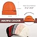 Satin Lined Winter Beanie Hats for Women Unisex Cotton Knitted Cuffed Knit Hat with Silky Lining Slouchy Skull Cap Orange