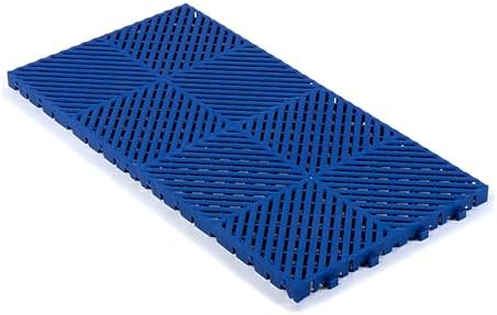 Heavy-Duty Non-Slip Interlocking Garage Floor Tiles, Self-Draining Plastic Grid Pads for Deck, Pool, Patio, Car Wash - 50x50cm/20x20in Green, Durable & Easy to Install
