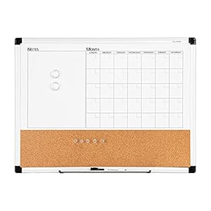 VUSIGN VU Mehrzwecktafel Monatskalender Whiteboard Korktafel