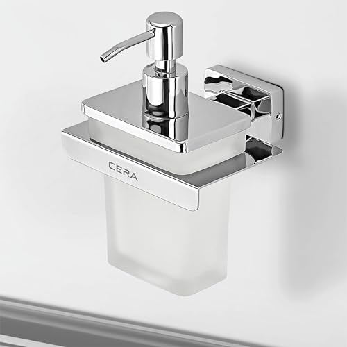 Image of CERA Bold Liquid Soap Dispenser for Bathroom and Wash Basin | Hand Wash Dispenser | Shampoo Dispenser | Chrome Plating | Wall Mounted | Stainless Steel | F5013111CH