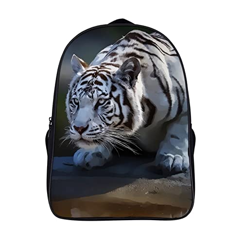 Mochila escolar de tigre blanco que protege tu espalda y tu ordenador