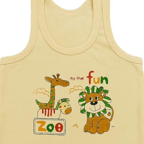 Image of Kidbea 100% Organic Soft Cotton Muslin Sleeveless Jhabla for Baby Boys | Regular Fit Vest for Infant Summerwear Set I GOTS Certified