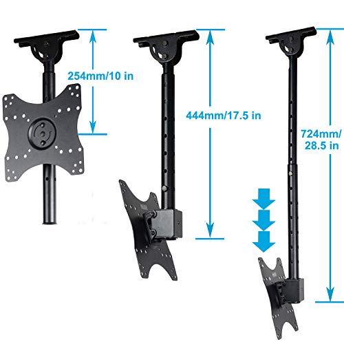 VideoSecu Tilt Swivel LCD UHD TV Monitor Ceiling Mount Fits Most 32"- 40" LCD LED Flat Panel Display Max VESA 200x200 mm Max Loading up to 66 lbs Height Adjustable ML406B2 1NJ