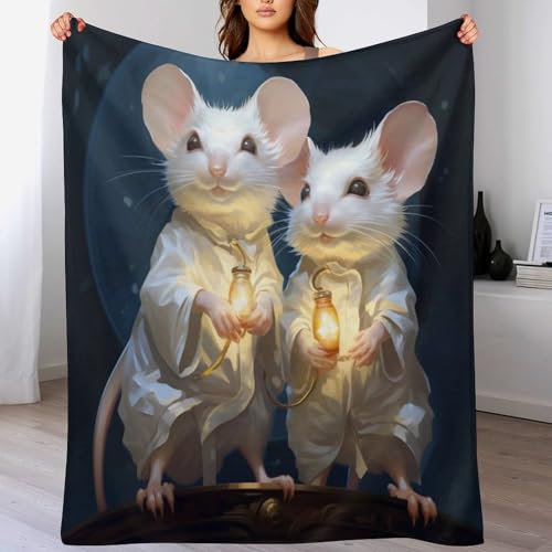 LLXXHH Maus Decke - Flannel Fleecedecke Auch Als Wohndecke, Tagesdecke, Wohnzimmer Geeignet - Überwurf Decken Sofa und Couch, 100×130cm