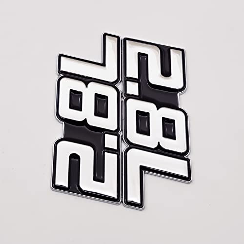 2X Metal 2.8L Logo Emblem Premium 3D 2.8 Badge Car Door Fender Sticker Side Wing Decal Auto Trunk Replacement For Universal Vehicle (2.8L,Silver&Black) #TOP5