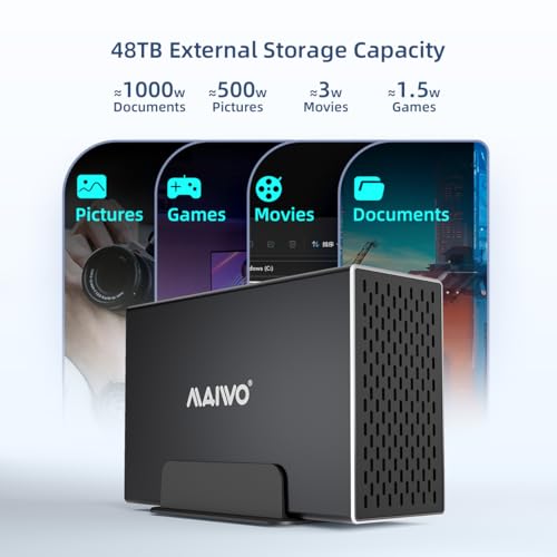 Image of MAIWO 3.5 inch SATA RAID Docking Station Dual Bay External Hard Drive RAID Enclosure USB3.1 GEN2 Up to 10Gbps 36TB Capacity