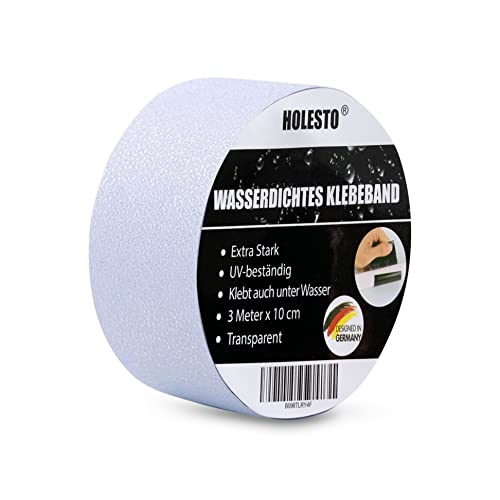 Wasserdichtes Klebeband, Reparatur Klebeband - extra starkes Reparaturband - zum Abdichten und Reparieren für Pool, Haus, Dachrinne, Schlauchboot, wetterfestes Klebeband (Transparent 3 Meter)