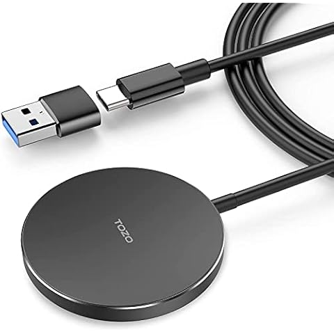 TOZO W6 Wireless Charger Magnetic Fast Charging Pad Built-in Magnets Compatible for iPhone 12/12 Mini/ 12 Pro/ 12 Pro Max Black NO AC Adapter Cover