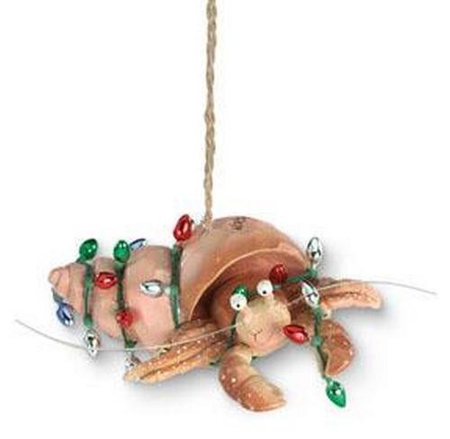 Cape Shore Beachy Coastal Holiday Hermit Crab Resin Christmas Ornament #TOP17