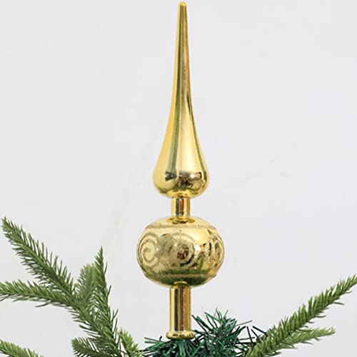 Stobok Tree Toppers Christmas Decorations Christmas Tree Topper Xmas Tree Ornament Festive Holiday Indoor Xmas Party Prop For Home Party Decoration, Golden Mini Christmas Tree Topper #TOP3