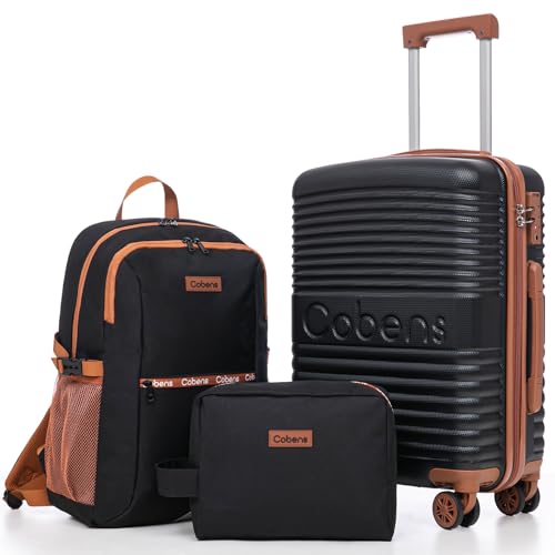 Image of Carry on Luggage 22x14x9 Airline Approved, Suitcases with Wheels Hardshell, Lightweight Hardside Luggage Set with TSA Lock, 20Inch Black Carry on Suitcase
