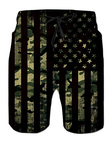 Loveternal Camouflage Swim Trunks For Men Black Usa Flag Beach Shorts Quick Dry Drawstring Waist Sports Comfy Boardshorts Star Stripe Fourth Of July Bathing Suits For Men M #TOP17