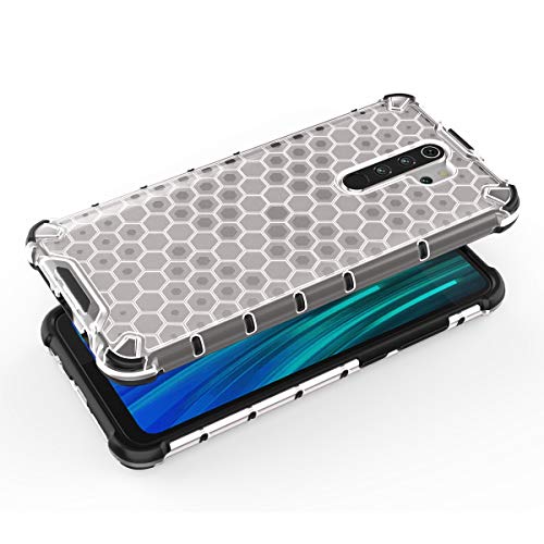 Image of Glasgow | for Mi Redmi Note 8 Pro Honeycomb Pattern Back Case Cover for Mi Redmi Note 8 Pro with 4 Bumper Corners and Military Grade Protection - Transparent